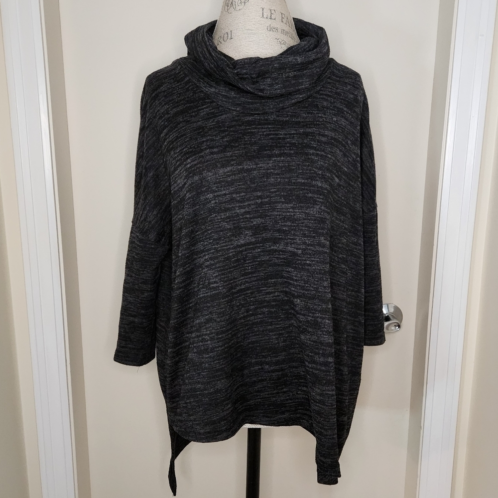 Grey Cowlneck Knit Top